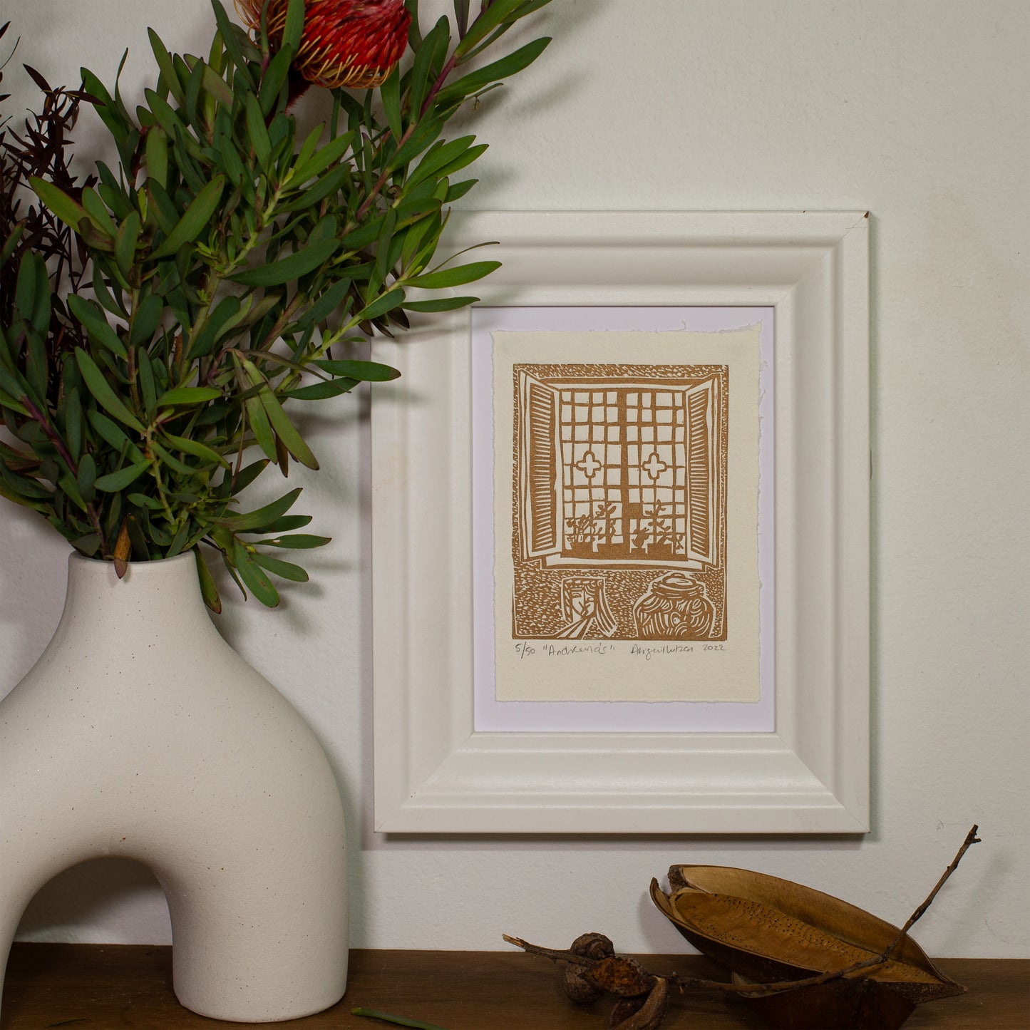 Andreina's - Limited Edition Handprinted Linocut