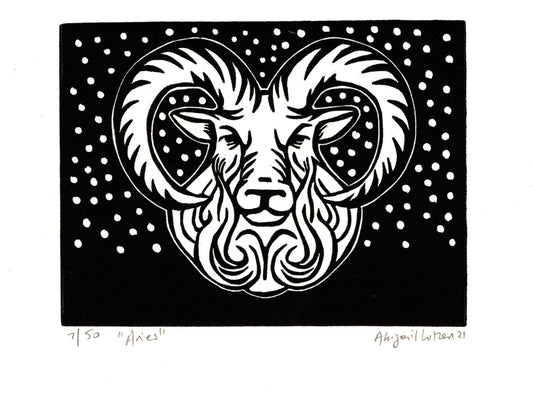 Aries - Limited Edition Handprinted Linocut