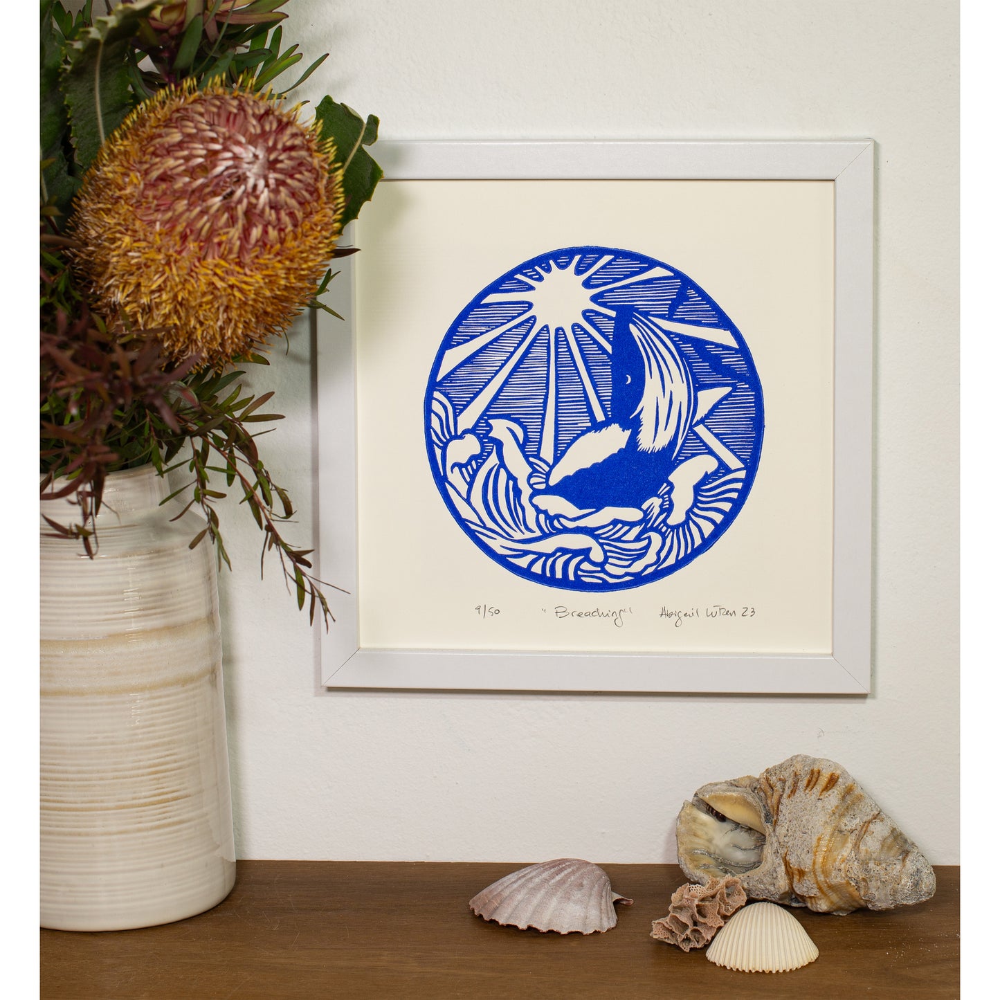 Breaching - Limited Edition Handprinted Linocut