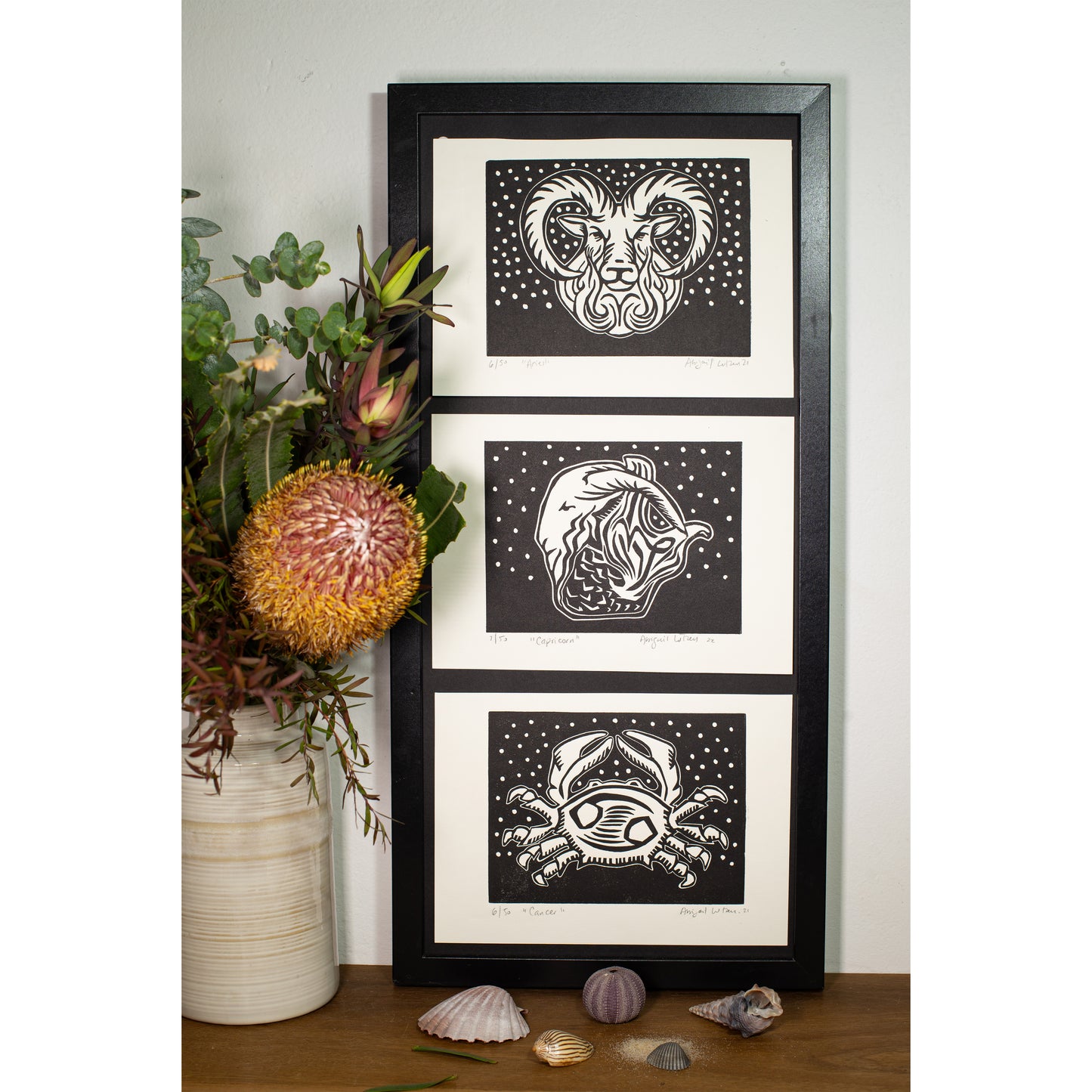 Capricorn - Limited Edition Handprinted Linocut