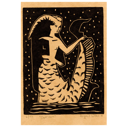 Capricorn - Limited Edition Handprinted Woodcut (Copy)