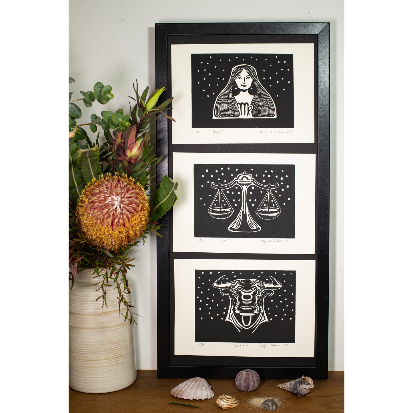 Libra - Limited Edition Handprinted Linocut