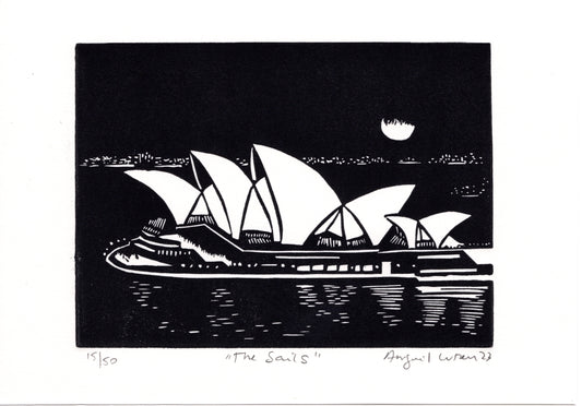The Sails, Opera House - Limited Edition Handprinted Linocut