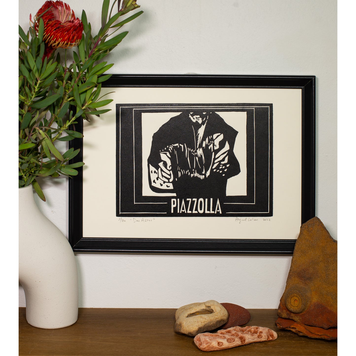 Piazzola - Limited Edition Handprinted Linocut