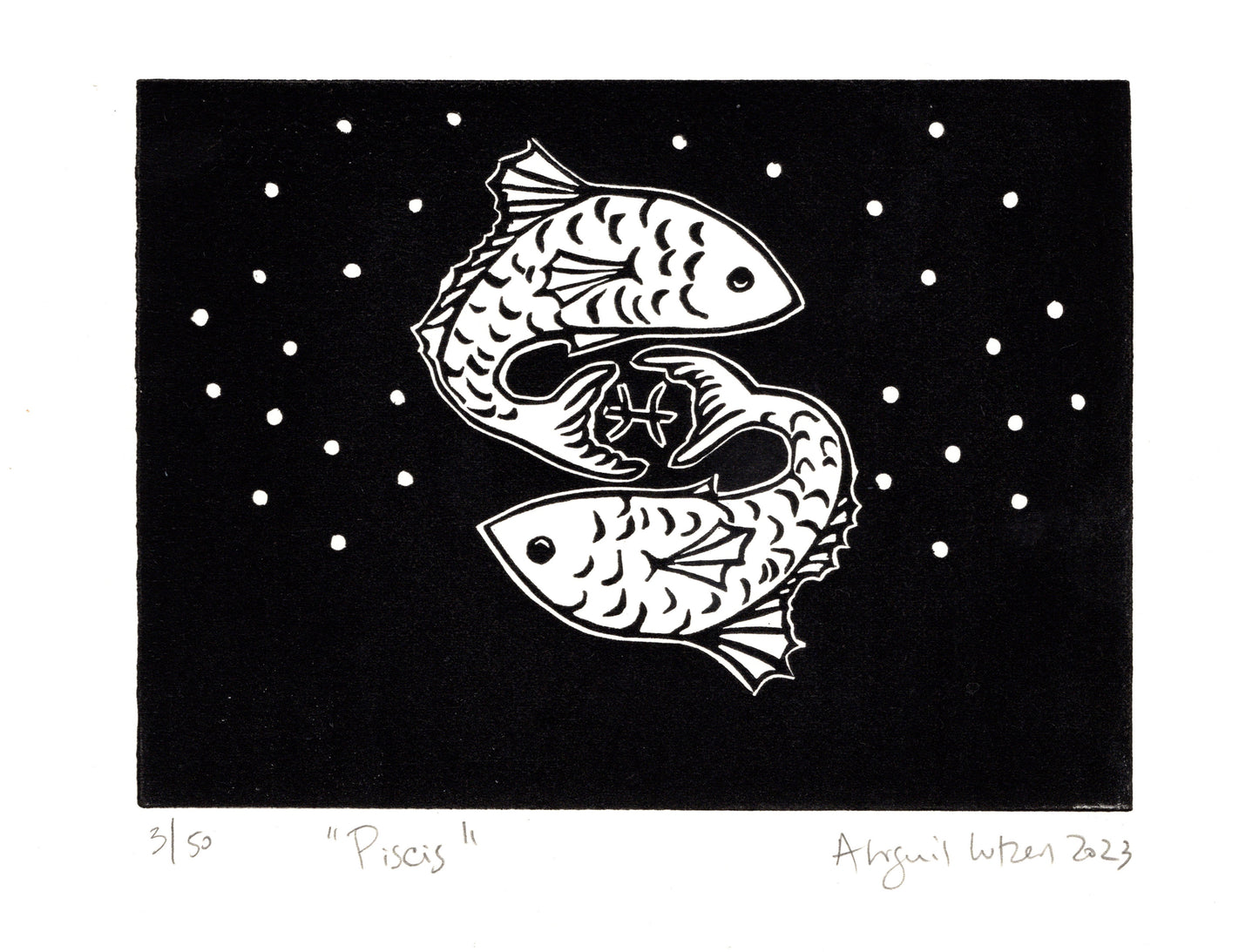 Piscis - Limited Edition Handprinted Linocut