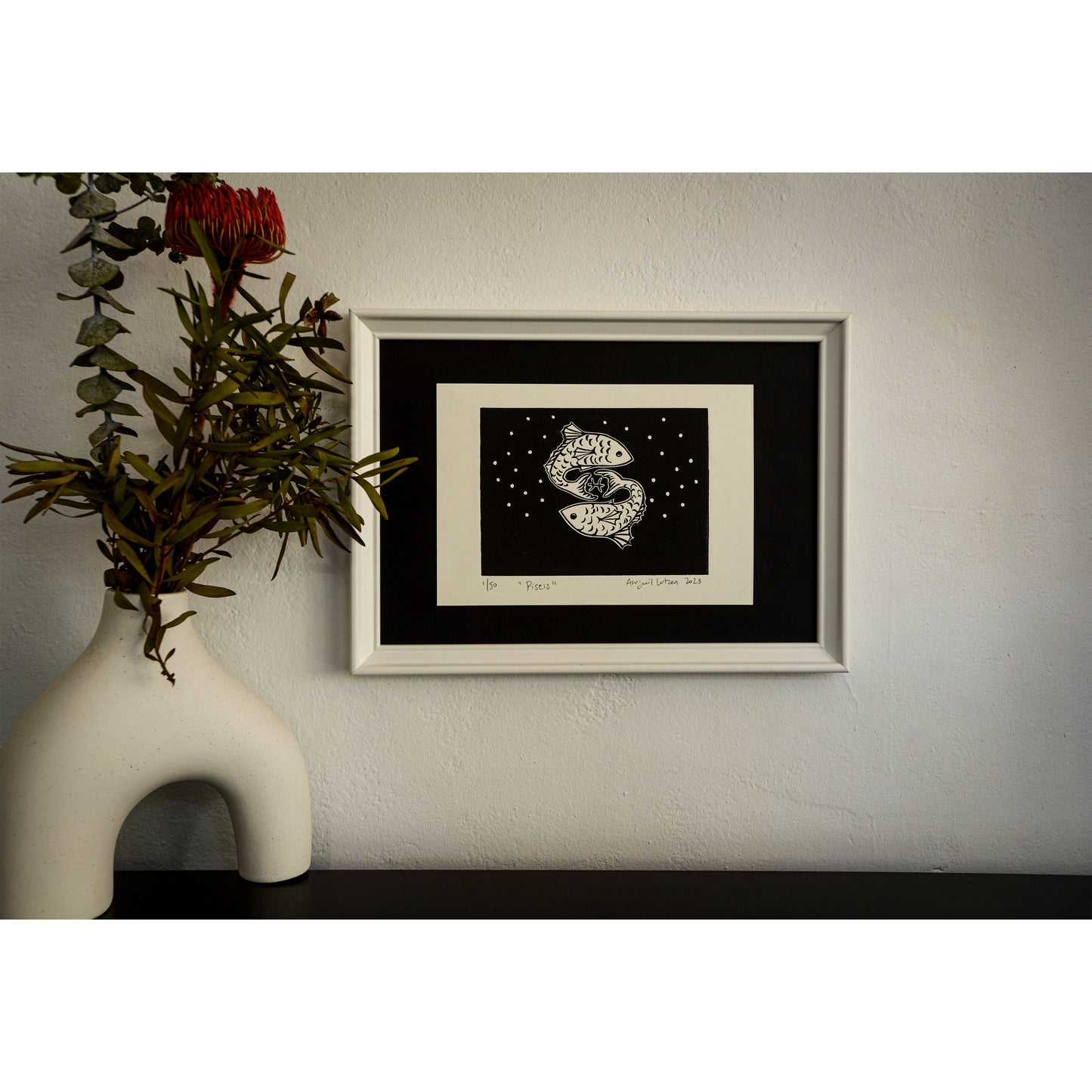 Piscis - Limited Edition Handprinted Linocut