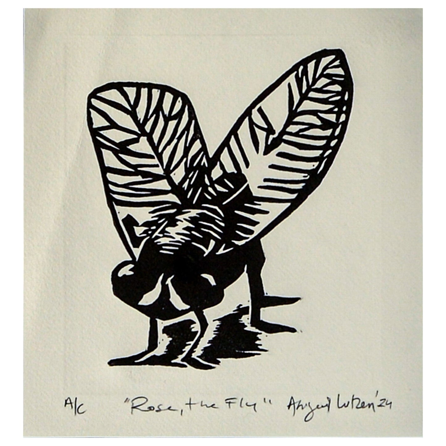 Rose, The Fly - Limited Edition Handprinted Linocut