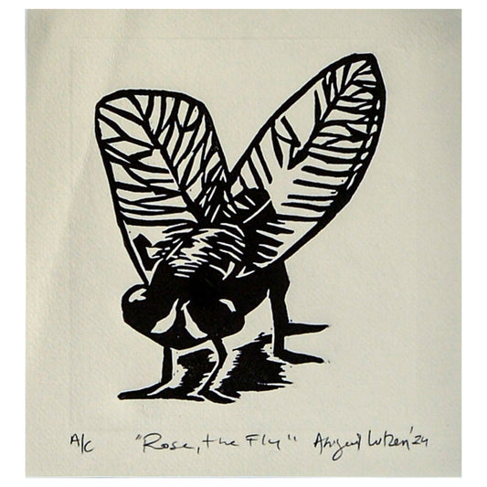 Rose, The Fly - Limited Edition Handprinted Linocut
