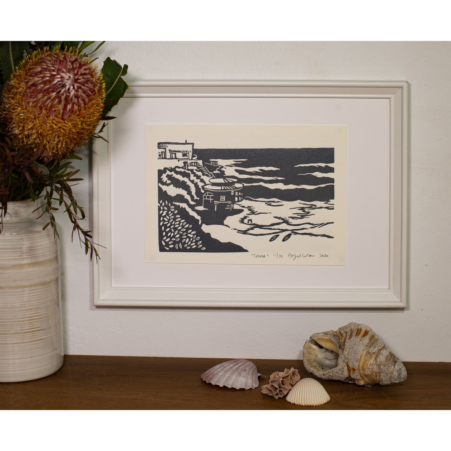 Tamarama - Limited Edition Handprinted Linocut