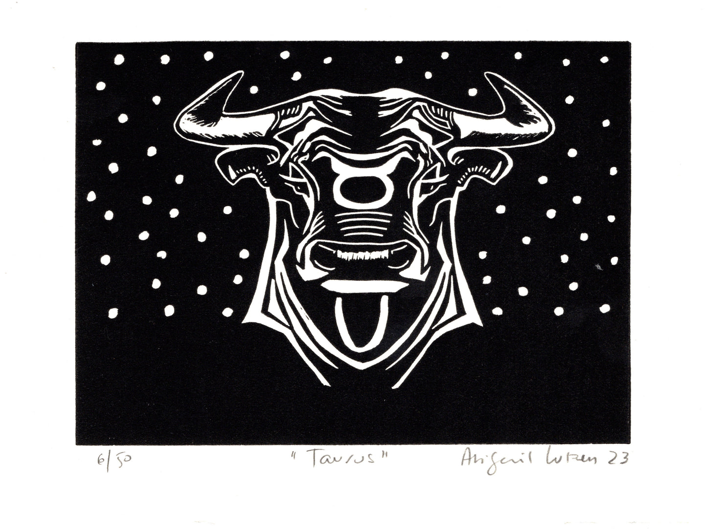 Taurus - Limited Edition Handprinted Linocut