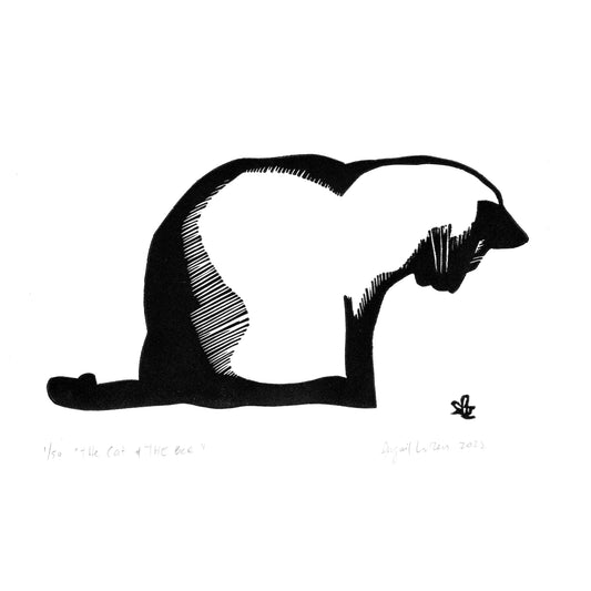 The Cat & The Bee - Limited Edition Handprinted Linocut