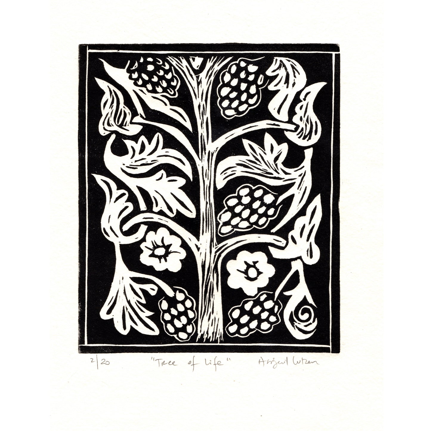 Tree of Life - Limited Edition Handprinted Linocut