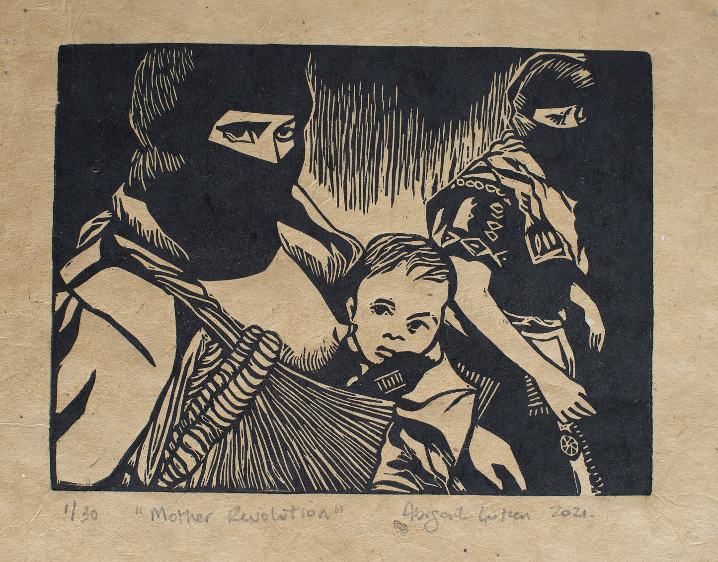 Zapatistas Print, Mexican Revolution, EZLN, Chiapas print, Linocut print, Original Work, Handmade Print, Gift, Limited Edition, Signed.