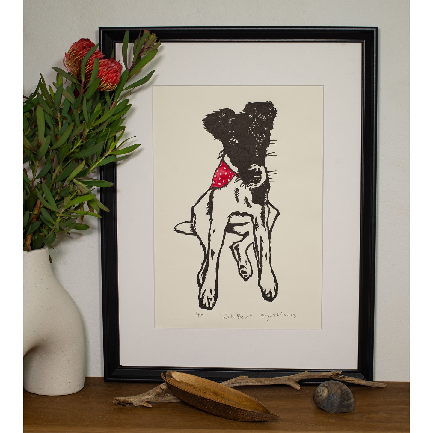 Jilly Bean - Limited Edition Handprinted Linocut