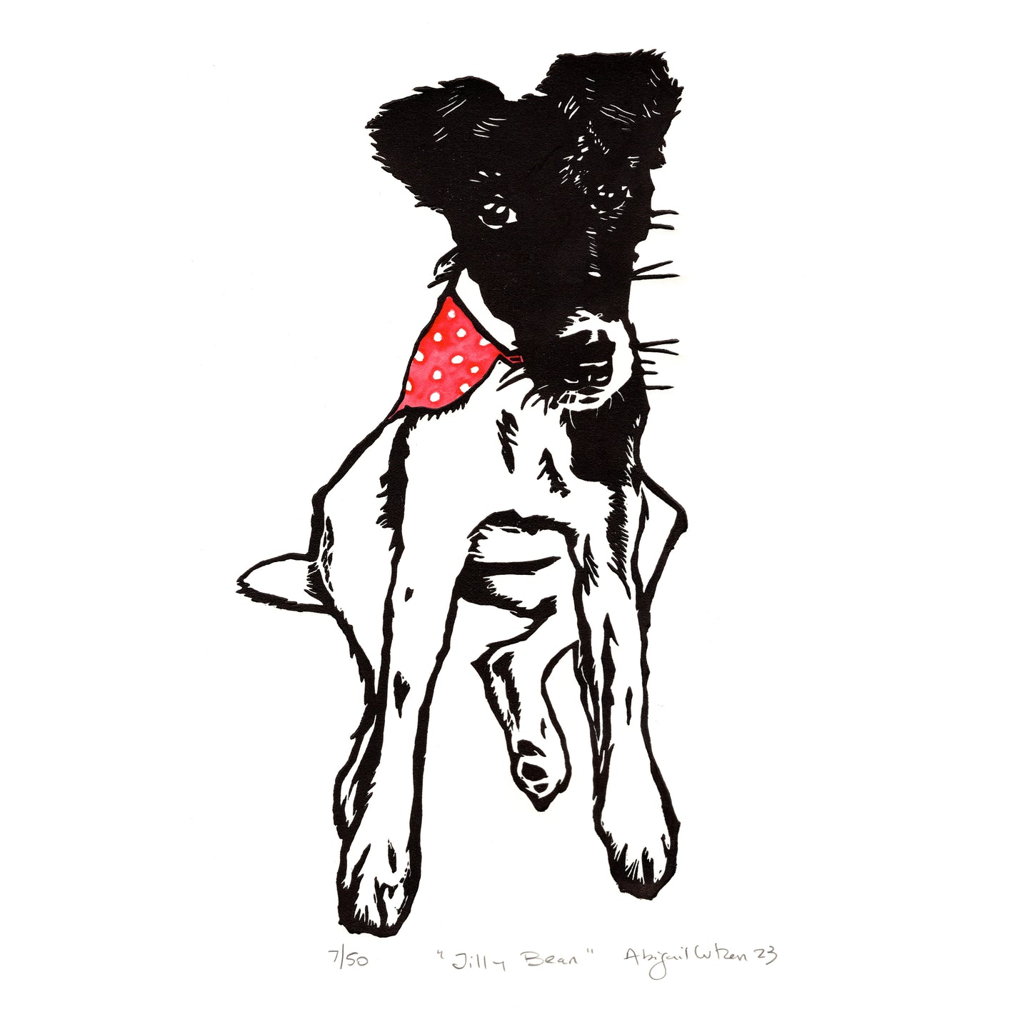 Jilly Bean - Limited Edition Handprinted Linocut