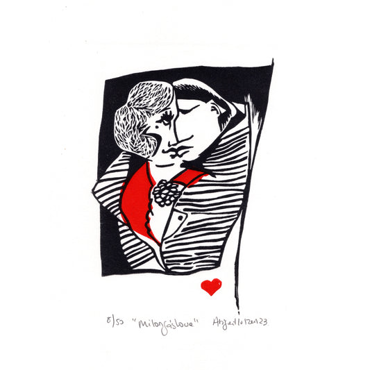 Milongas Love - Limited Edition Handprinted Linocut