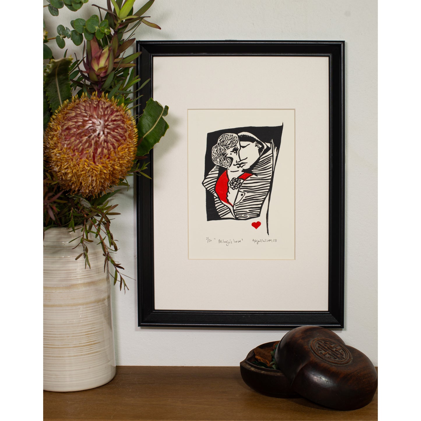 Milongas Love - Limited Edition Handprinted Linocut